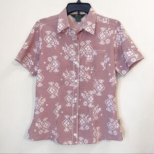 Woolrich Raisin Western Gingham Button Down Short Sleeve Shirt Size S